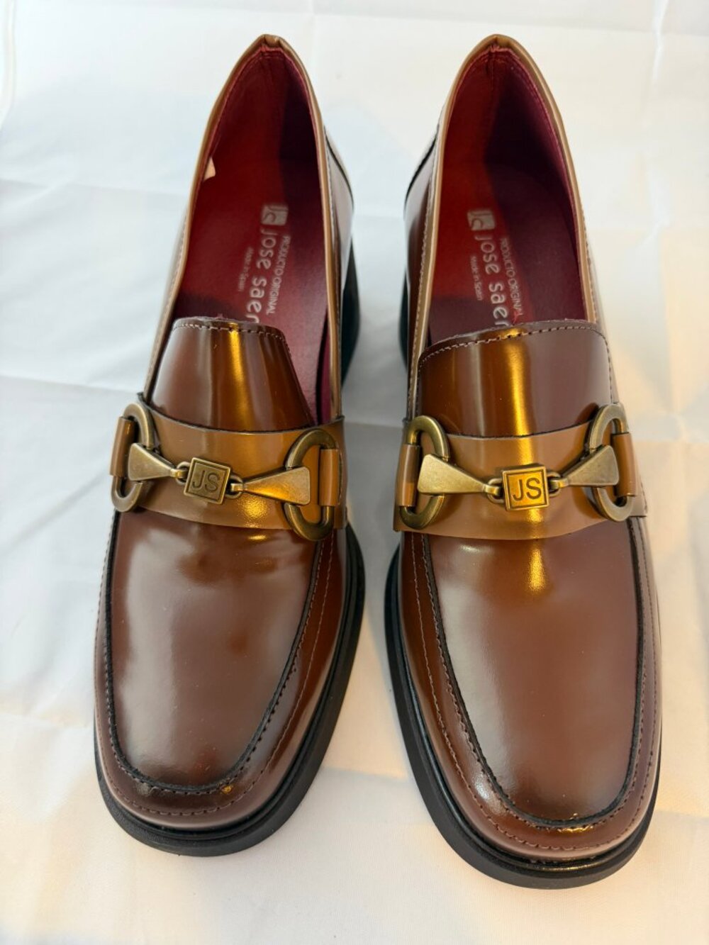 Jose Saenz Candela Loafer, Brown Leather Size 38 EU/ 41EU   NIB